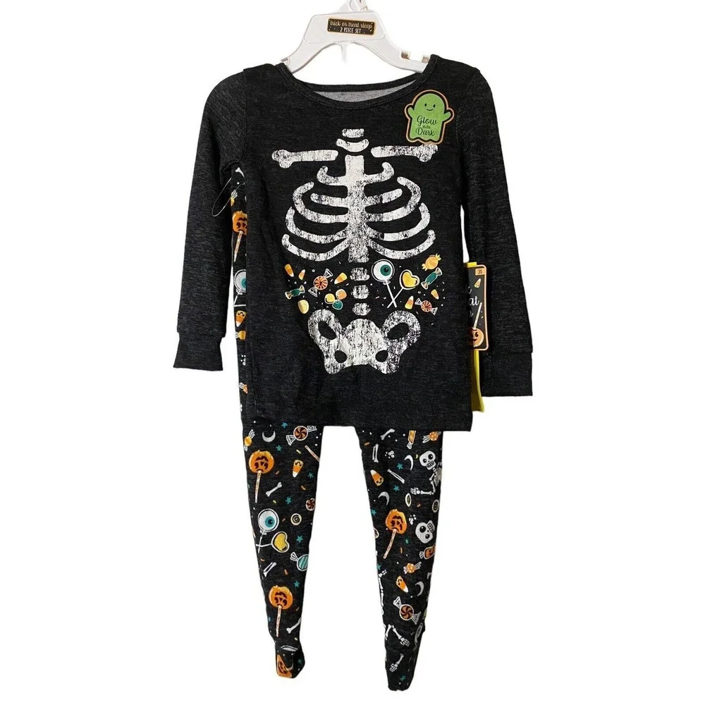 2 Pairs Kids‎ Halloween pajamas Rae Dunn & Trick or Treat Sleep Sz 3T